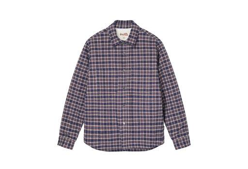 Stussy Sherpa Lined Plaid Shirt Navy (FW22)