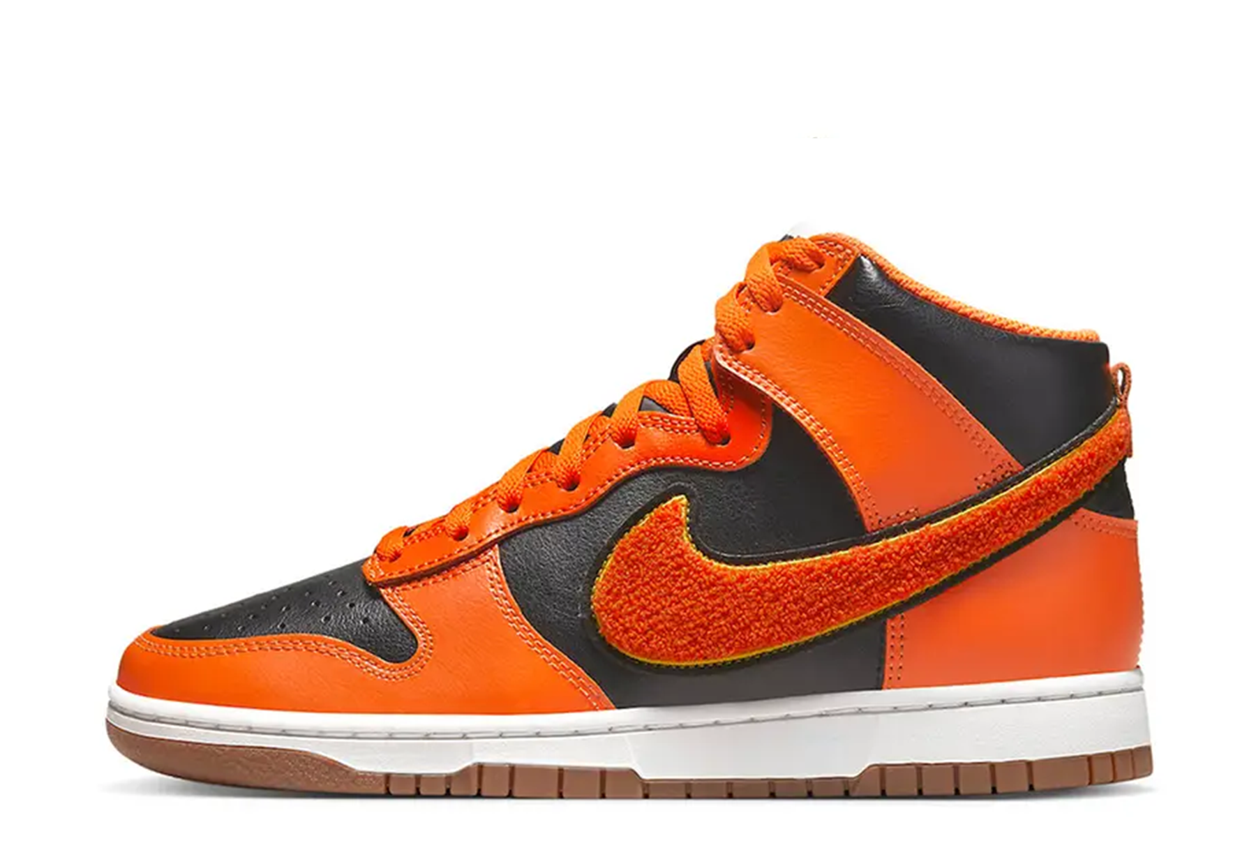 Nike Dunk High Chenille Swoosh Black Orange (2022) BLACK/ORANGE sneaker – authenticated on KLEKT