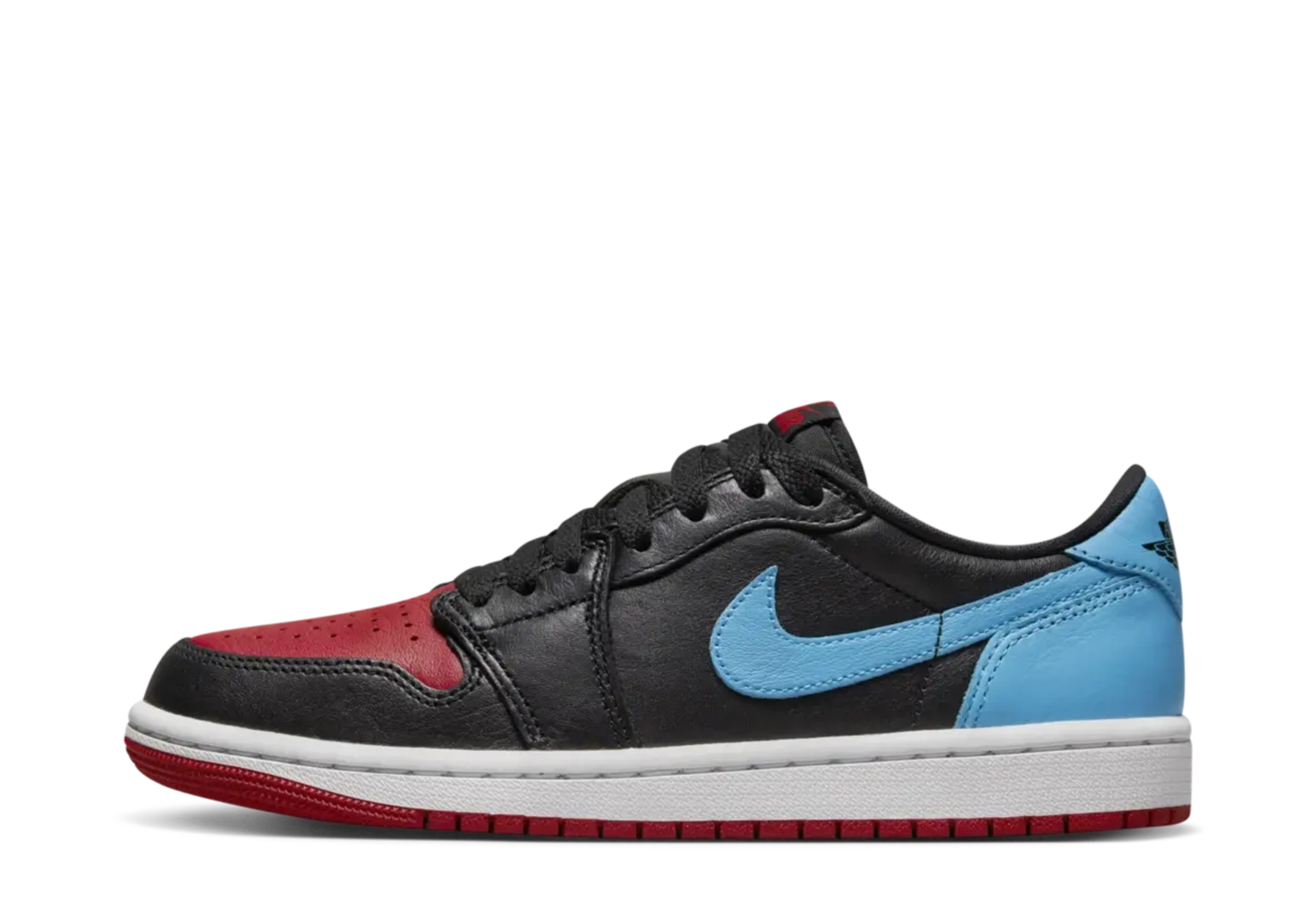 Air Jordan 1 Low OG WMNS 'UNC to Chicago' (2023) Black/Dark Powder Blue-Gym Red sneaker – authenticated on KLEKT