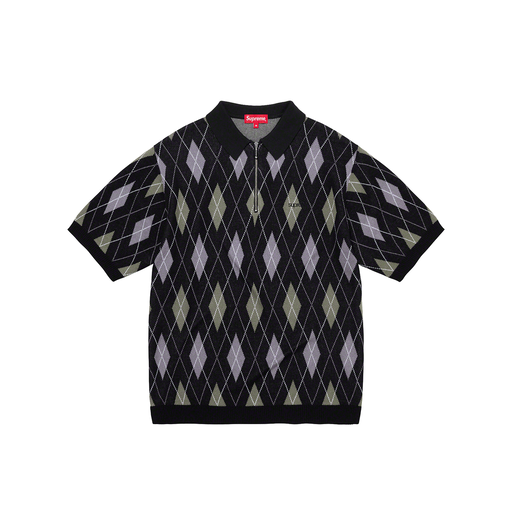Supreme Argyle Zip Polo Black (FW21)