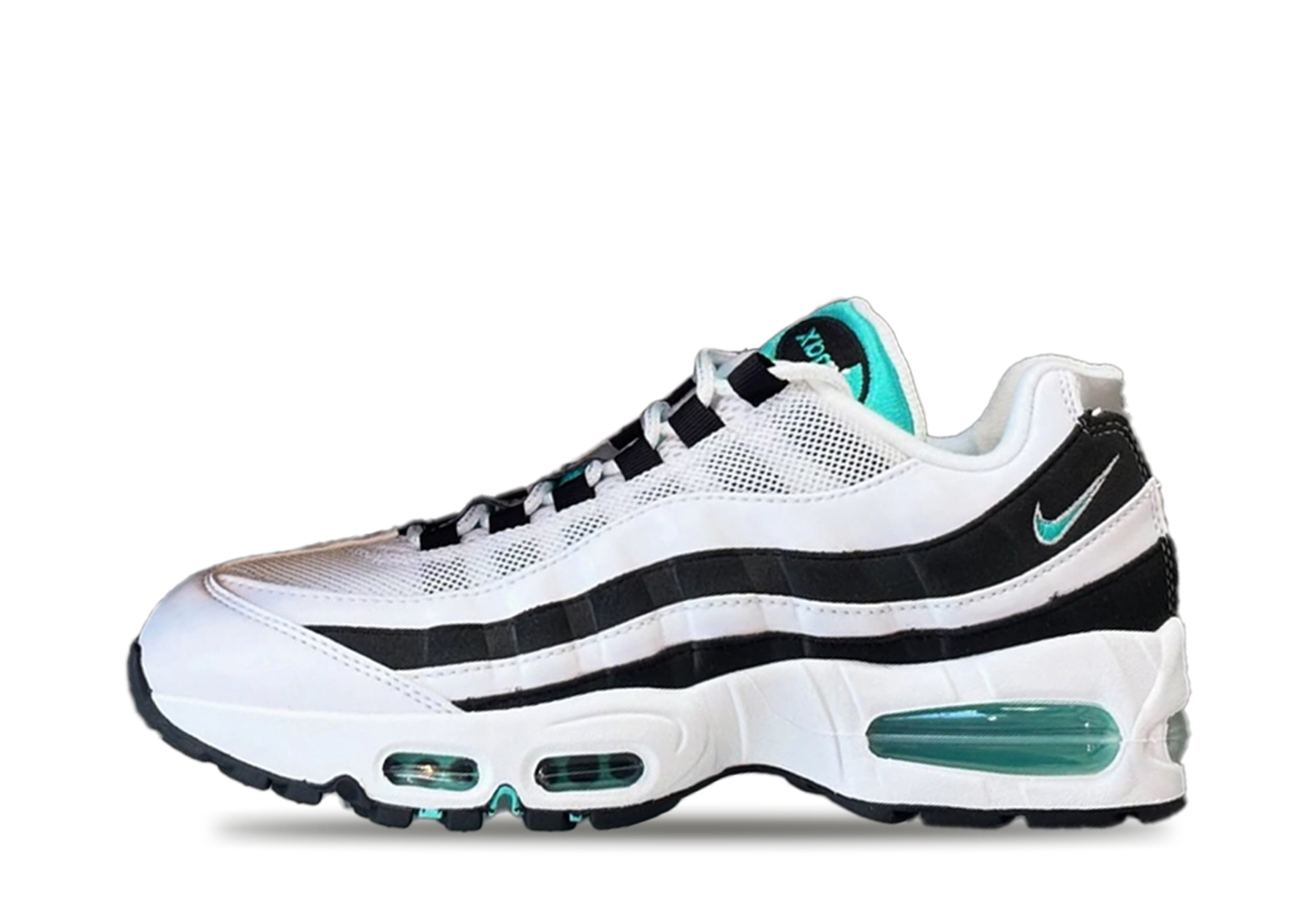 Nike Air Max 95 OG 'Black Border' (2025) White/Hyper Jade/Black/Metallic Silver sneaker – authenticated on KLEKT