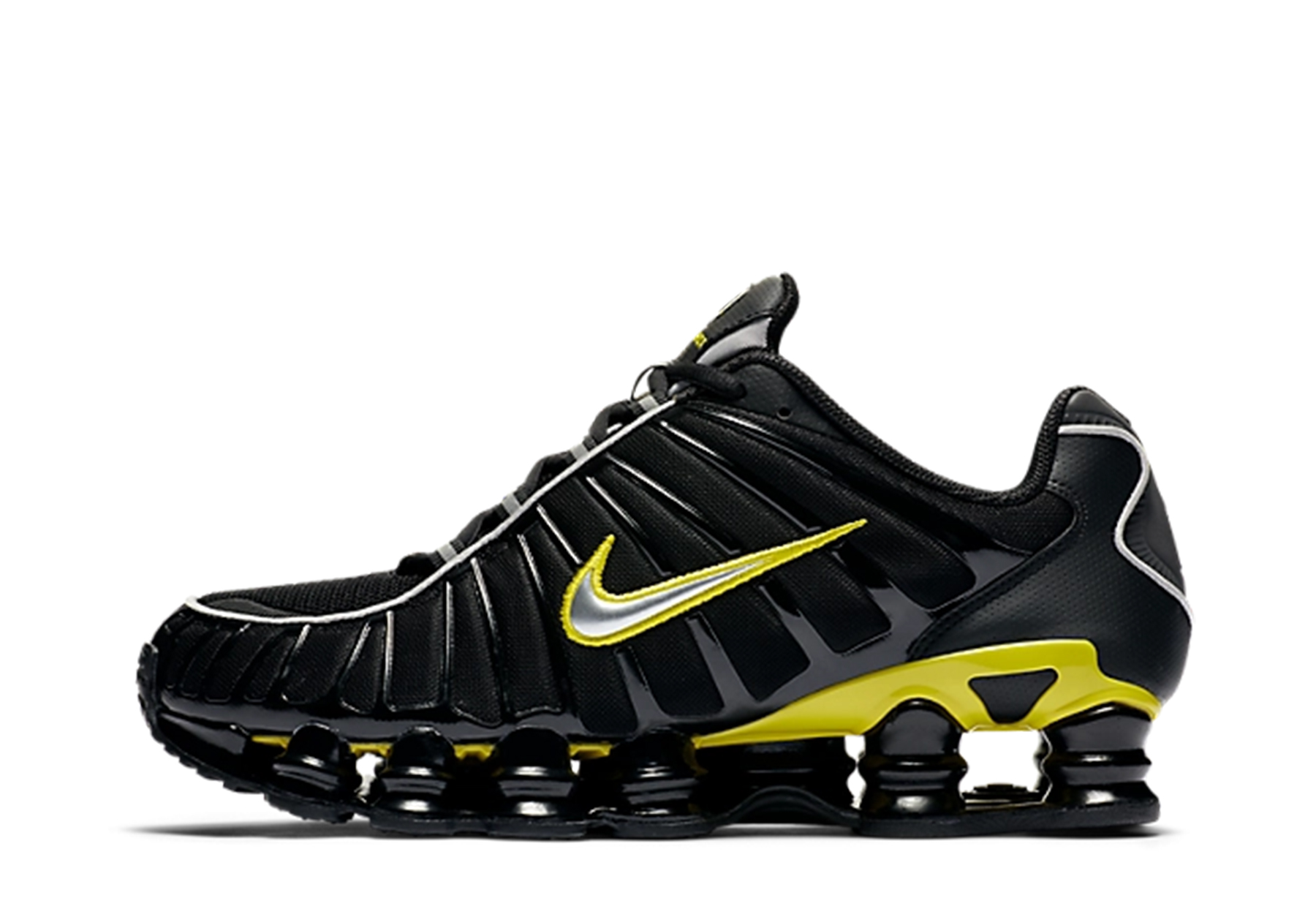Nike Shox TL 'Dynamic Yellow' (2025) Black/Dynamic Yellow/Metallic Silver sneaker – authenticated on KLEKT