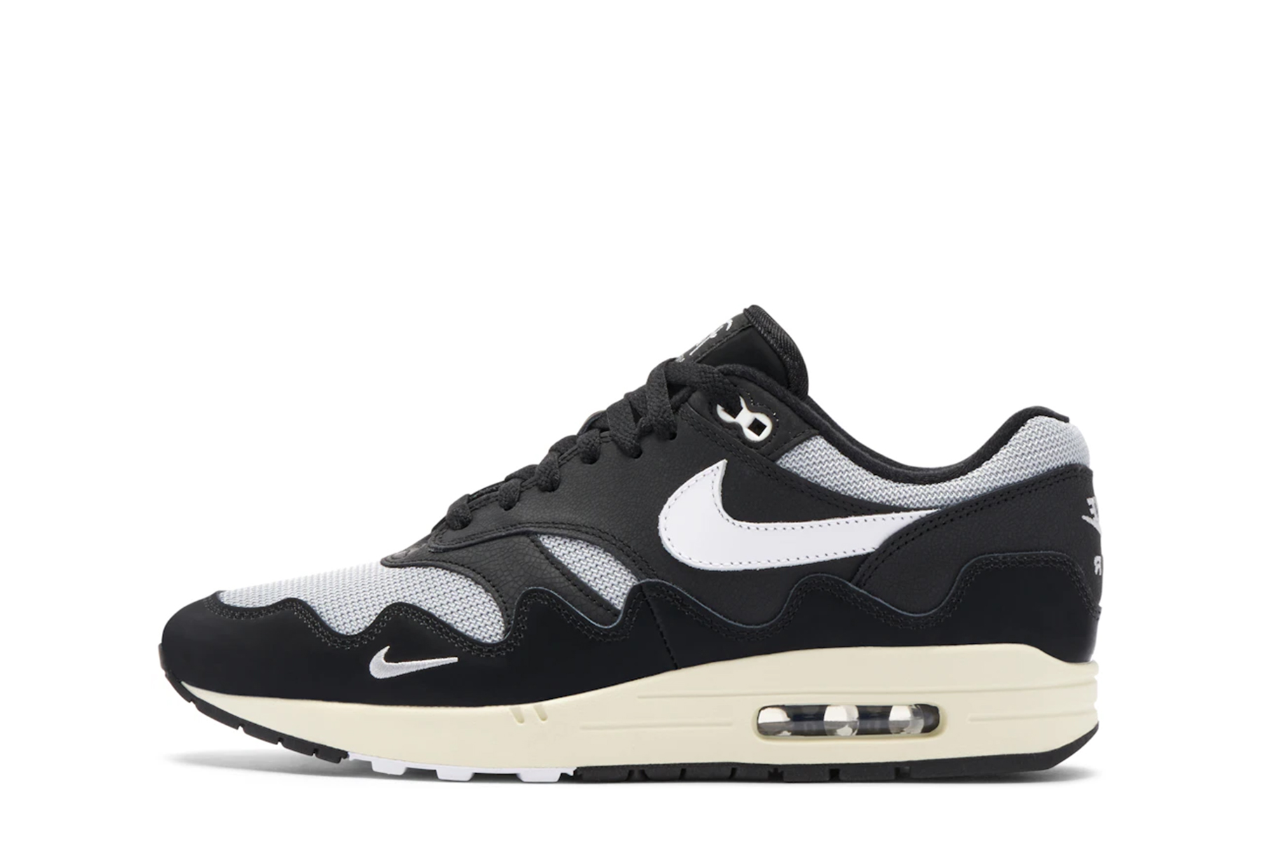 Nike x Patta Air Max 1 Waves 'Black White' (With Bracelet) (2021) METALLIC SILVER/WHITE/BLACK/COCONUT sneaker – authenticated on KLEKT