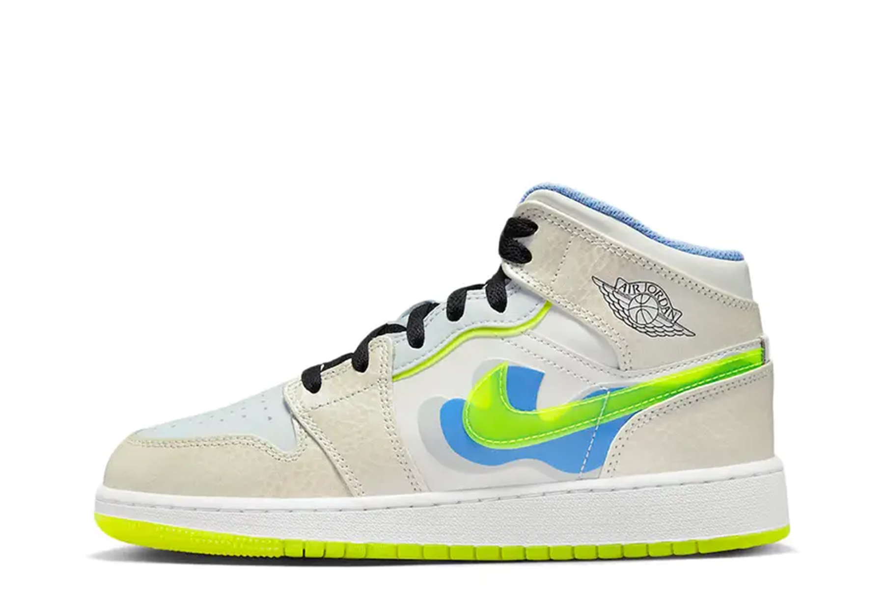Air Jordan 1 Mid GS Volt TPU (2023) WHITE/VOLT sneaker – authenticated on KLEKT
