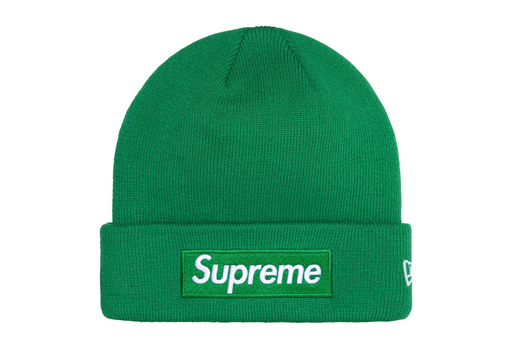 Supreme x New Era Box Logo Beanie 'Green' (FW24) – authenticated on KLEKT