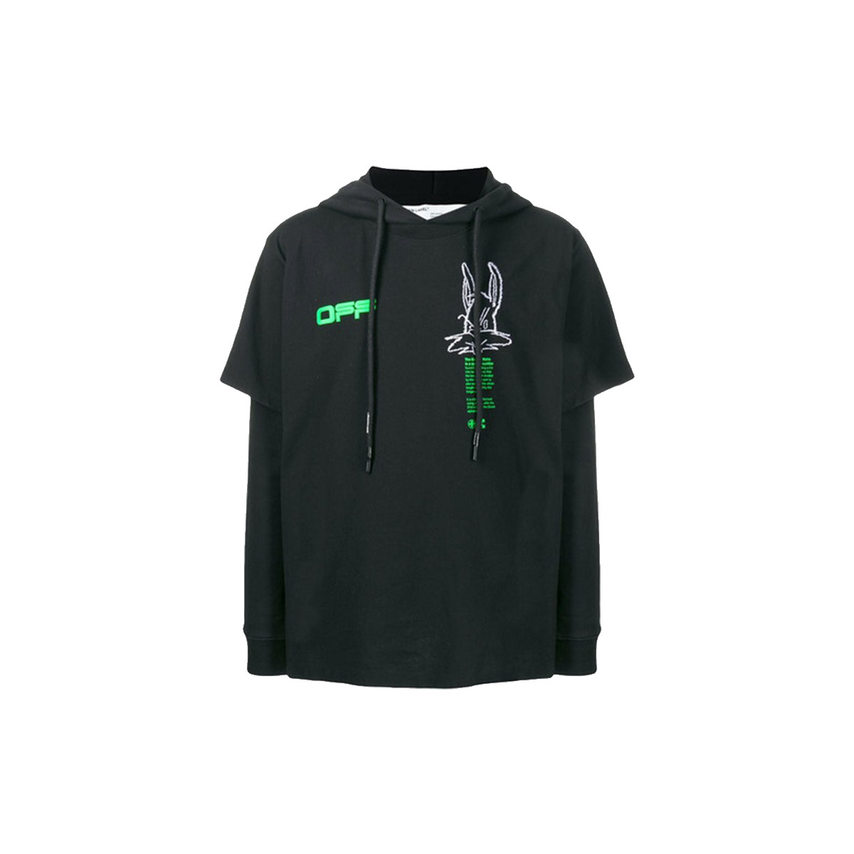 Off White 'Harry The Bunny' Double Sleeved Hoodie Black Brilliant Green (2020) BLACK/GREEN sneaker – authenticated on KLEKT