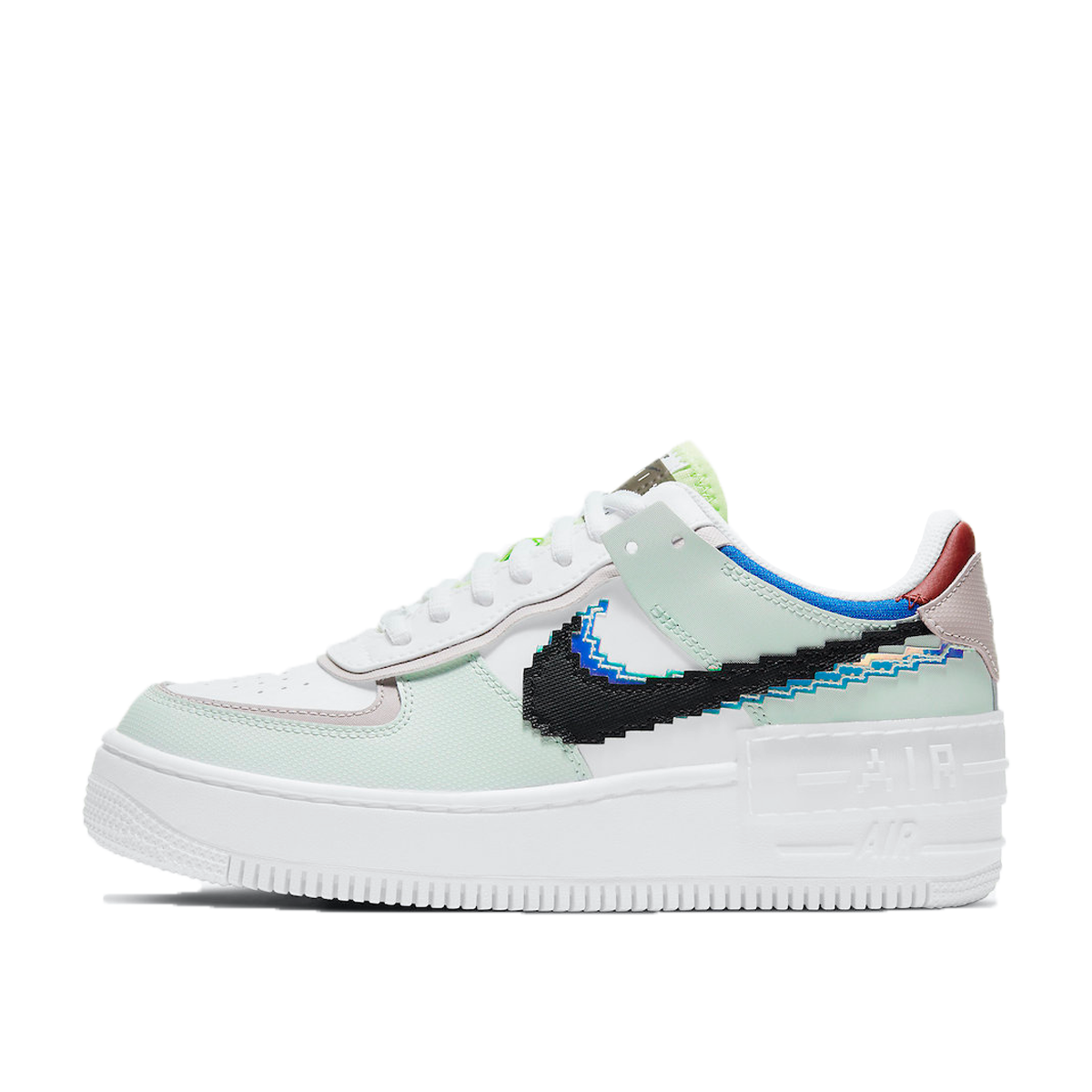 Nike WMNS Air Force 1 Shadow Pixel (2021) BARELY GREEN/WHITE/PLATINUM VIOLET/BLACK sneaker – authenticated on KLEKT