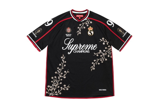 Supreme Floral Soccer Jersey 'Black' (FW25) – authenticated on KLEKT