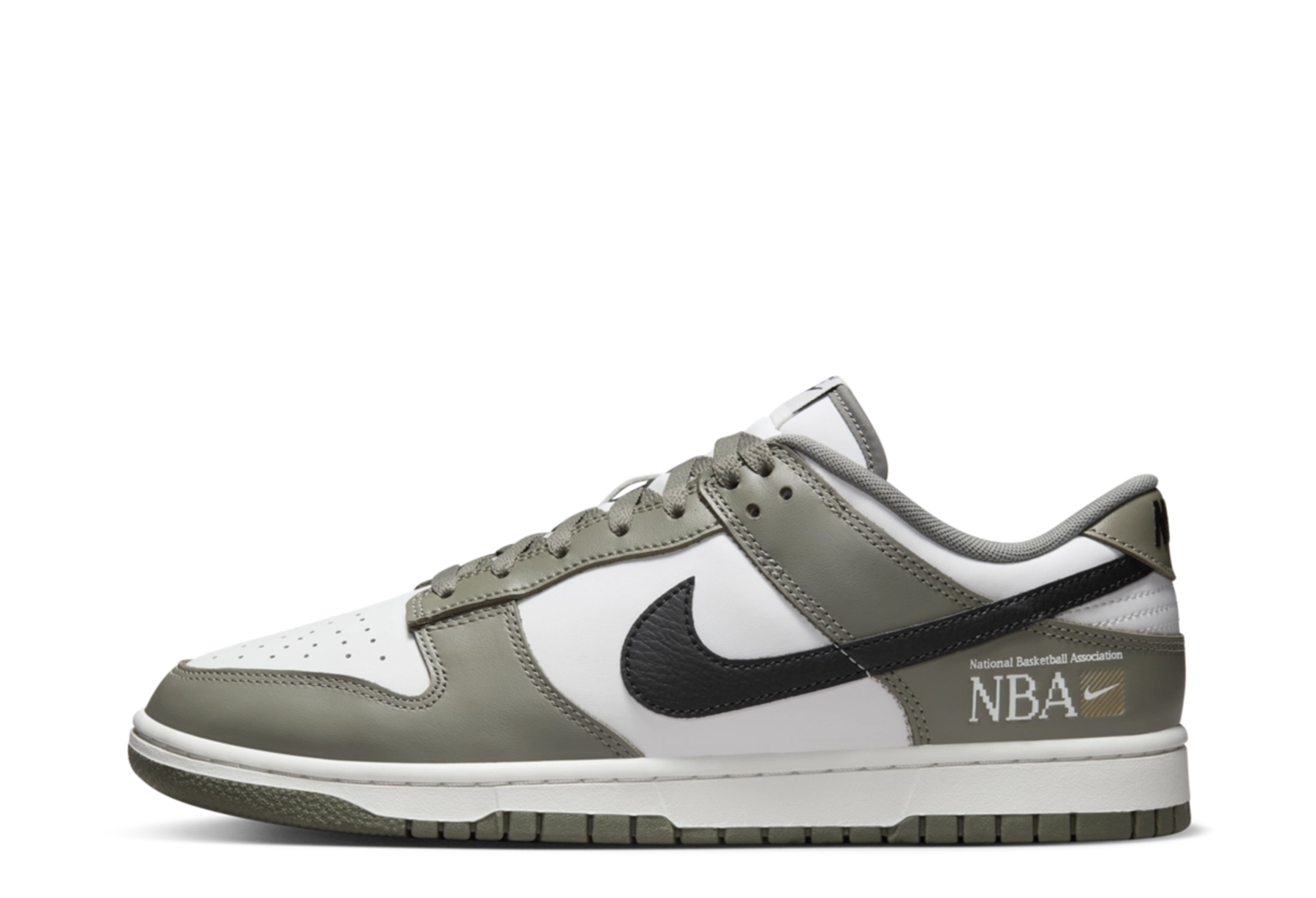 Nike Dunk Low WMNS 'NBA Paris' (2024) White/Neutral Olive/Black sneaker – authenticated on KLEKT