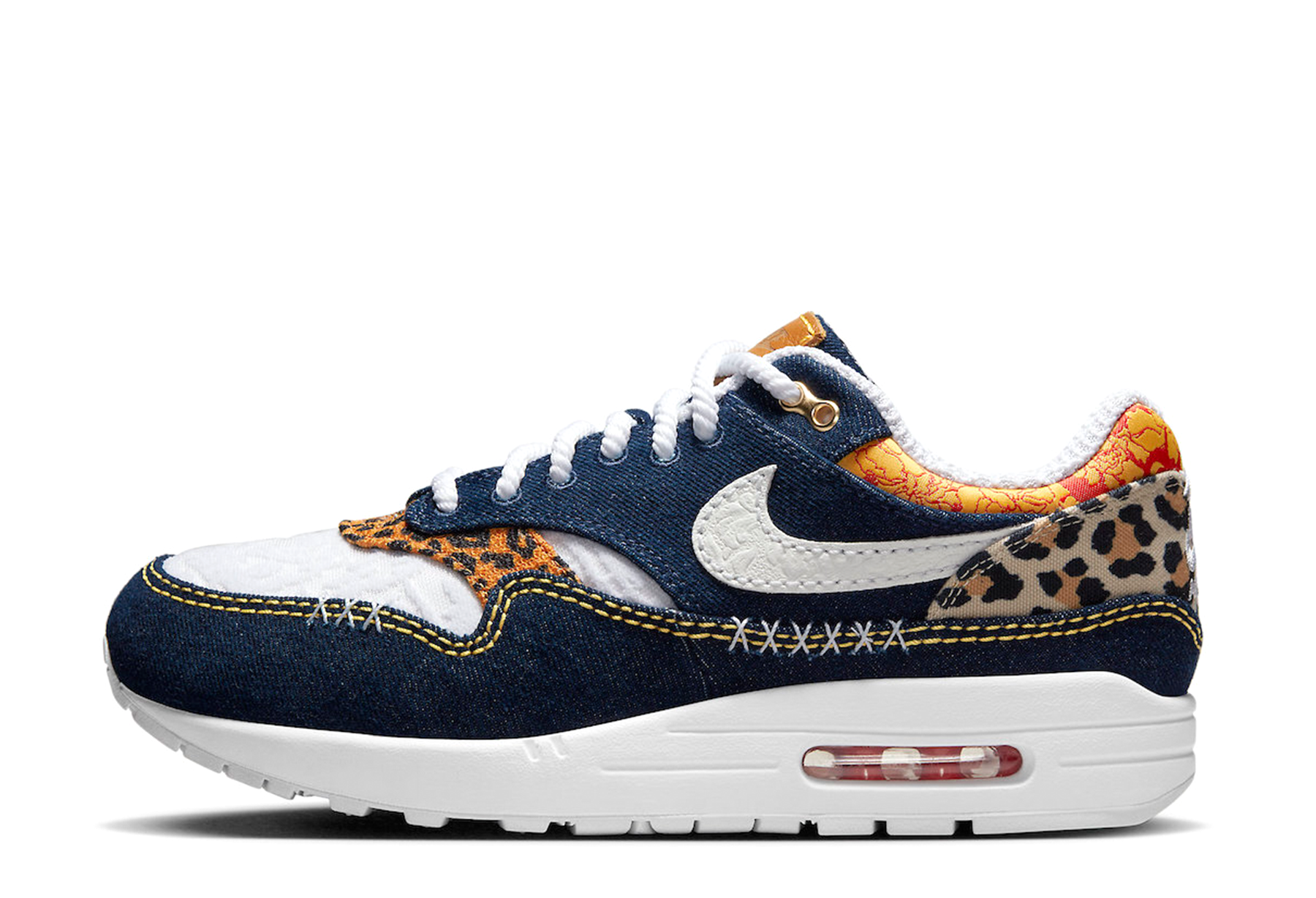 Nike Air Max 1 Premium 'Denim Leopard' (2023) Medium Blue/White-University Gold-Picante Red-Metallic Gold-Desert Ochre sneaker – authenticated on KLEKT