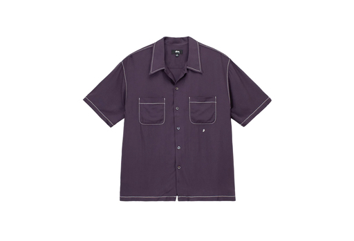Stussy Contrast Pick Stitched Shirt Plum (SS23)