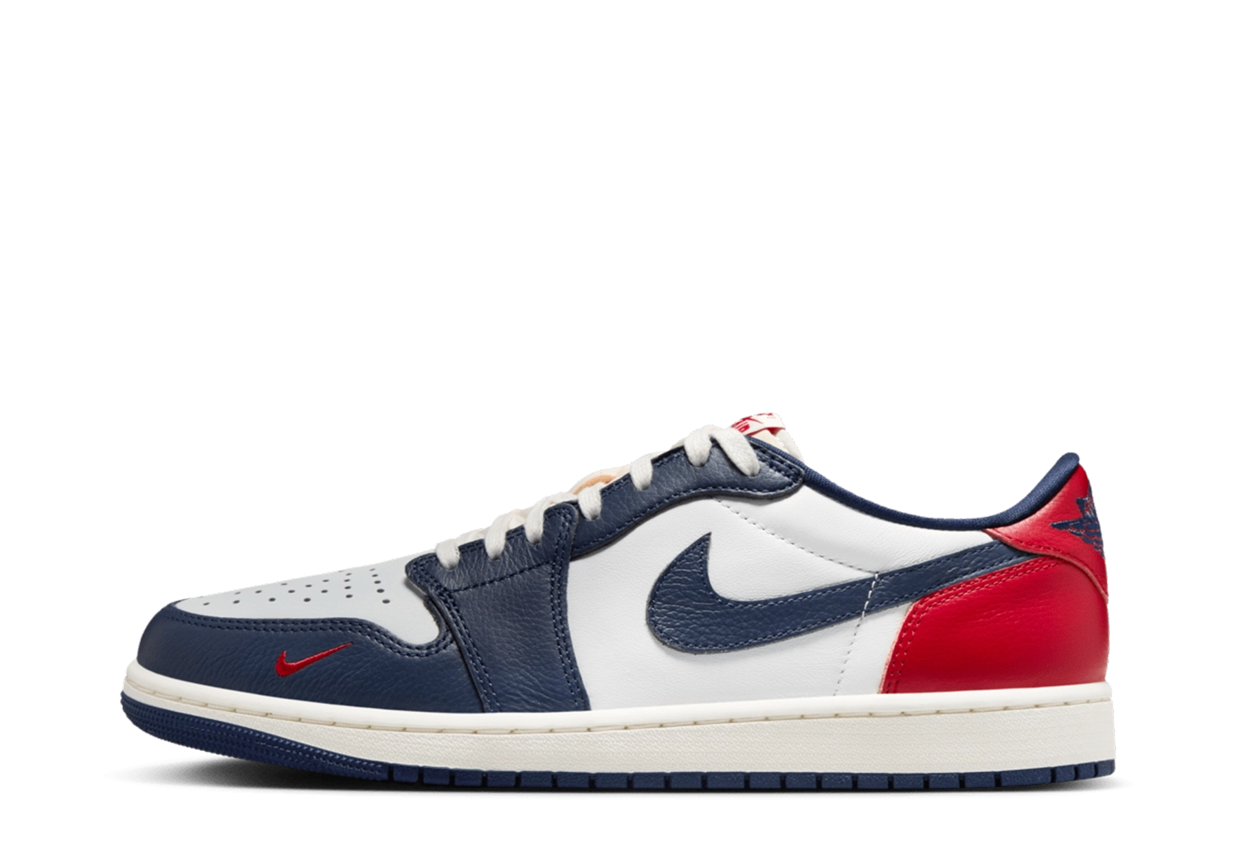 Air Jordan 1 Low OG 'Howard University' (2024) Red/White/Navy sneaker – authenticated on KLEKT