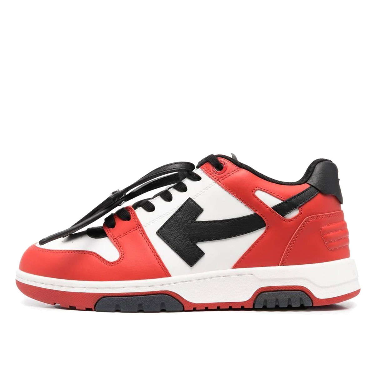 Off White Out Of Office OOO Low Tops Black White Red sneaker – authenticated on KLEKT