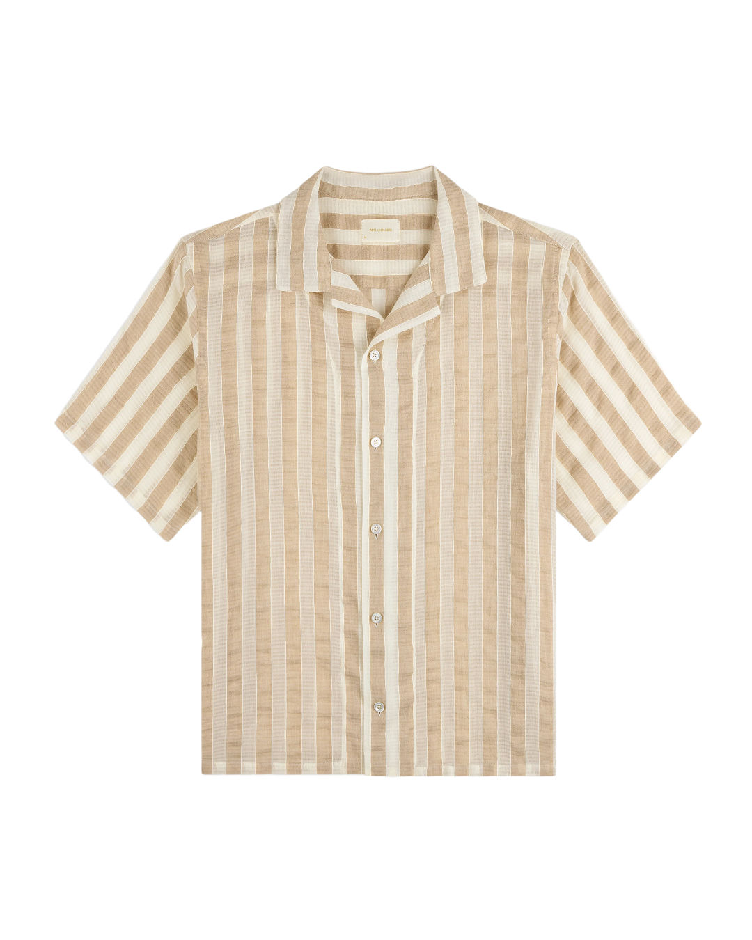 Aime Leon Dore Linen Blend Striped Camp Shirt Khaki / White Stripe sneaker – authenticated on KLEKT