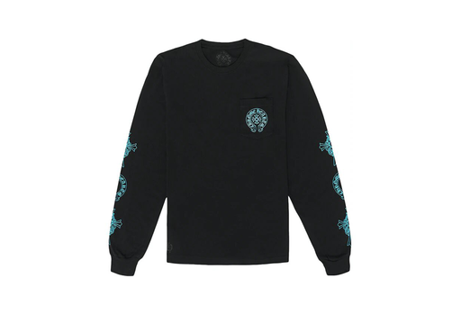 Chrome Hearts Triple Cross Logo L/S T-Shirt Black/Blue