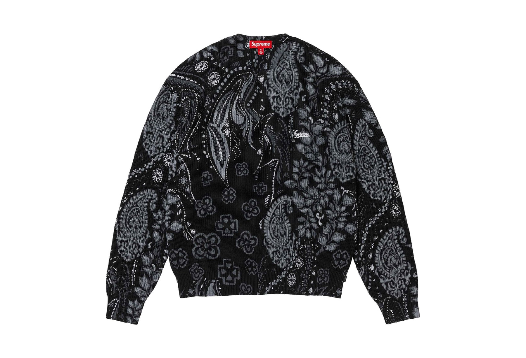 Supreme Printed Paisley Sweater Black (SS24) | Supreme | KLEKT