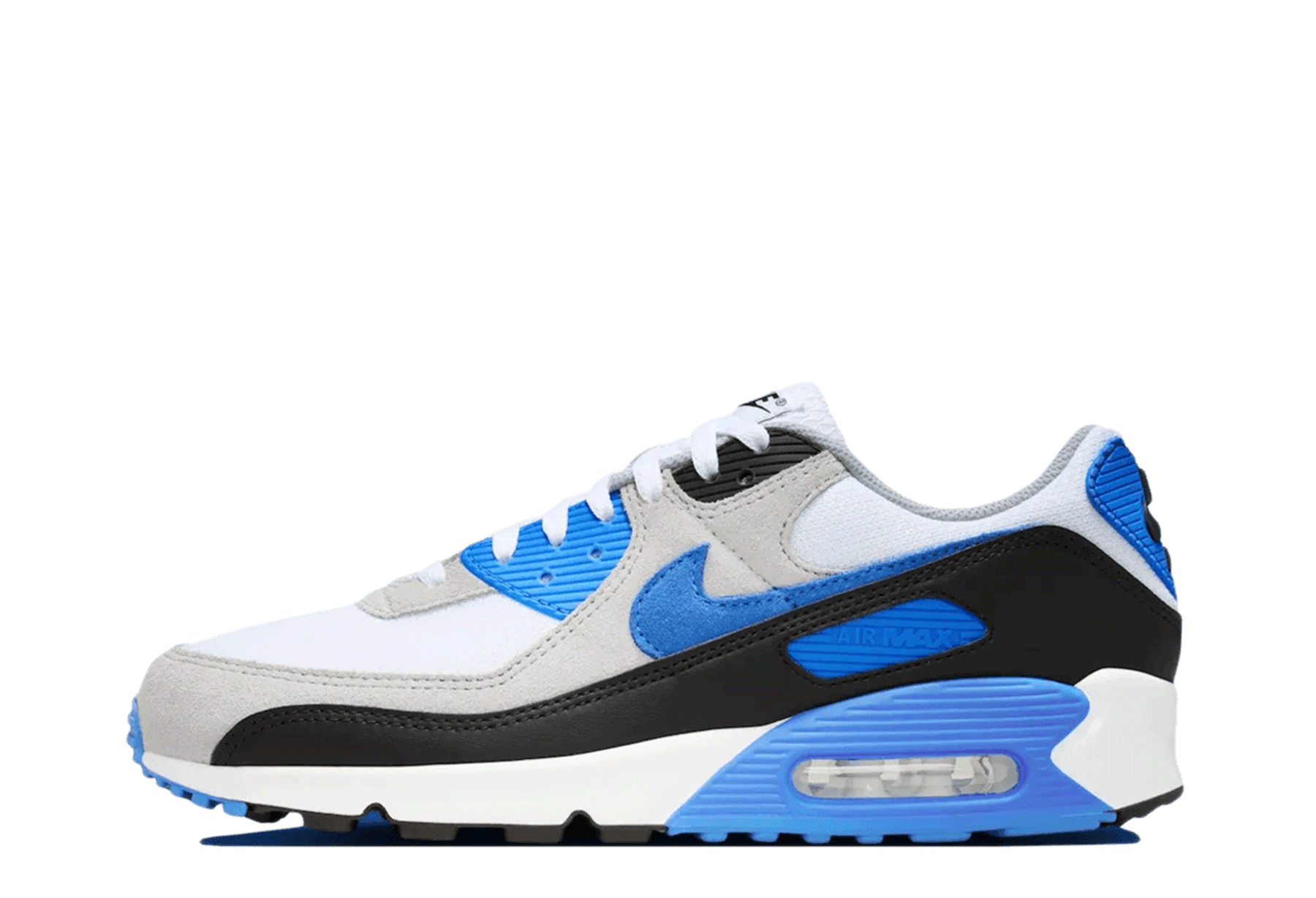 Nike Air Max 90 'Blue Crystal' (2026) White/Light Smoke Grey-Black/Blue Crystal sneaker – authenticated on KLEKT