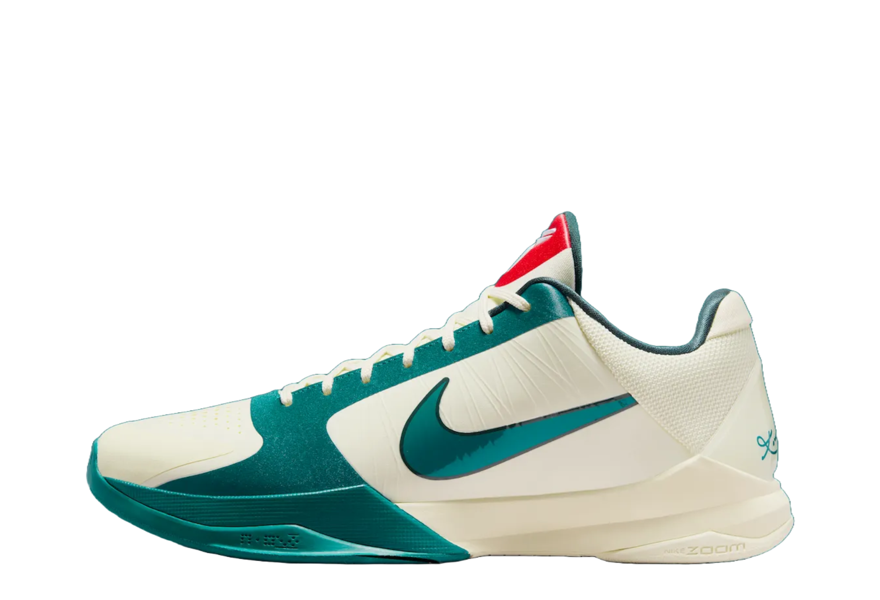 Nike x Caitlin Clark Kobe 5 Protro 'Scrabble' (2026) Coconut Milk/Midnight Spruce-University Red-Bright Spruce sneaker – authenticated on KLEKT