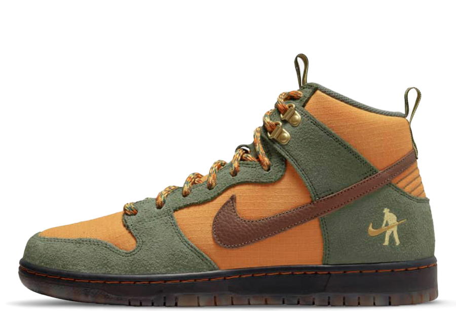 Nike x Pass-Port SB Dunk High Workboot (2022) Carbon Green/Cider-Wheat Gold sneaker – authenticated on KLEKT