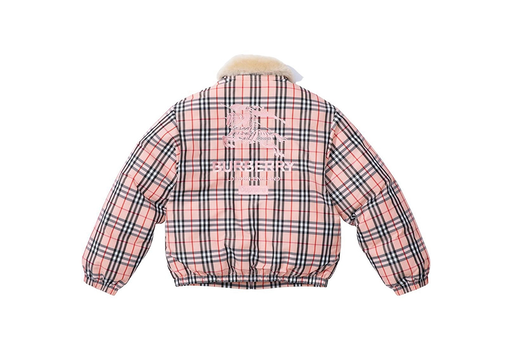 Supreme x Burberry® Shearling Collar Down Puffer Jacket Pink Check (SS22)
