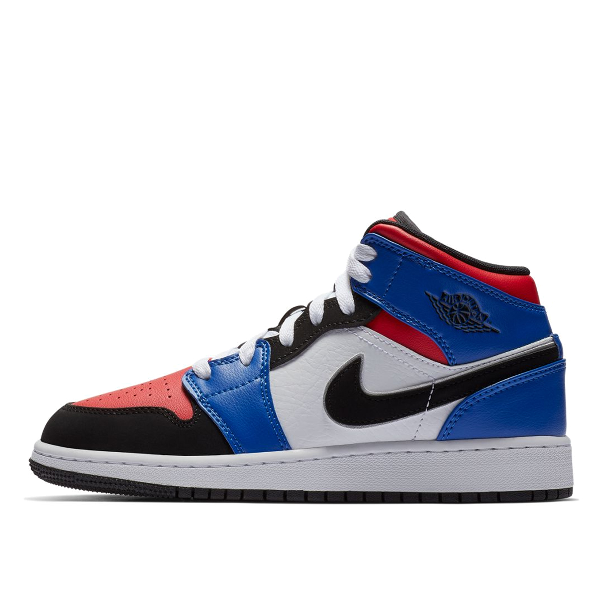 Air Jordan 1 Mid Retro Top 3 (GS) WHITE/BLACK HYPER ROYAL UNIVERSITY RED METALLIC SILVER sneaker – authenticated on KLEKT