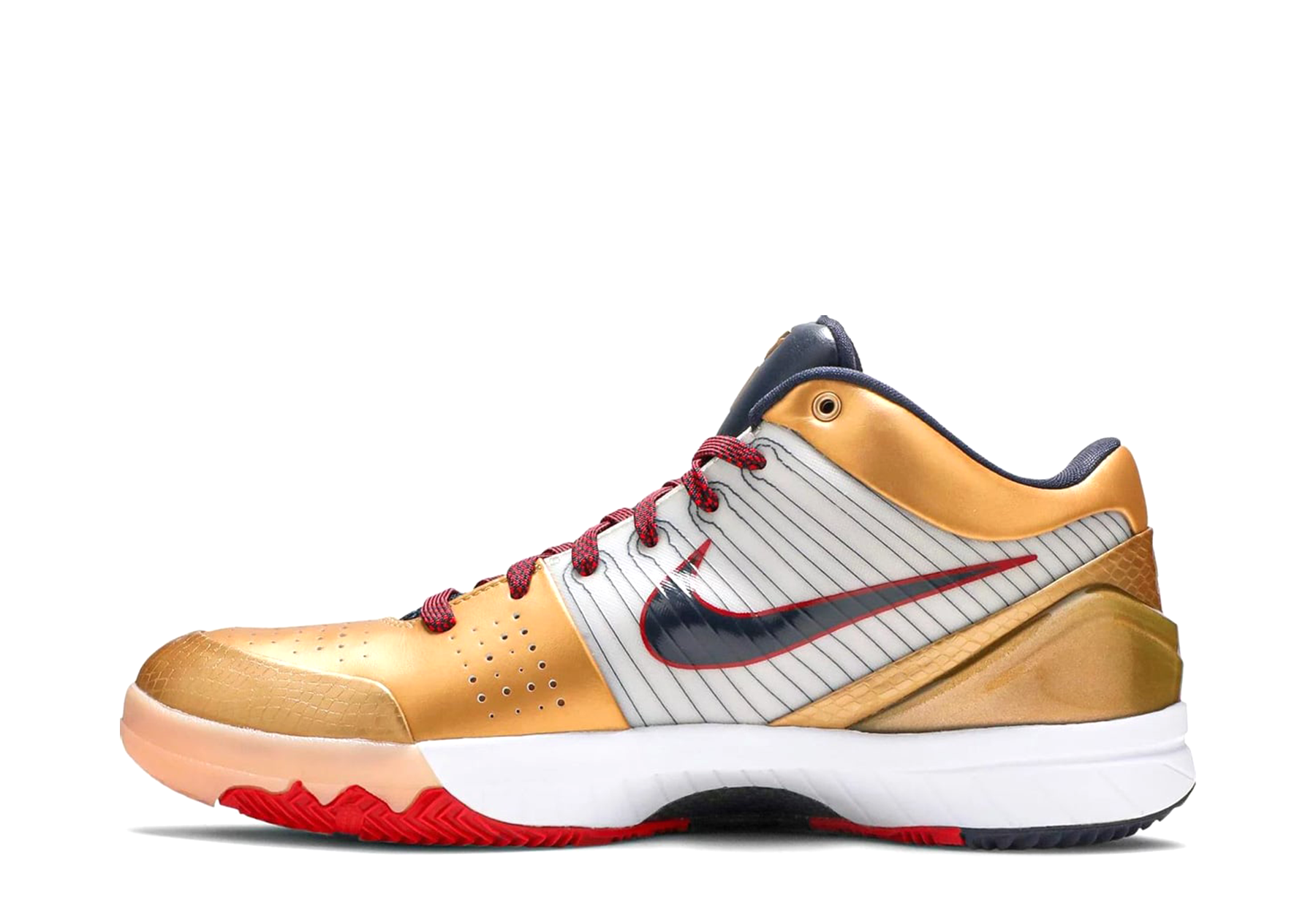 Nike Kobe 4 Protro 'Gold Medal' (2024) White/Dark Obsidian-Varsity Red-Metallic Gold sneaker – authenticated on KLEKT