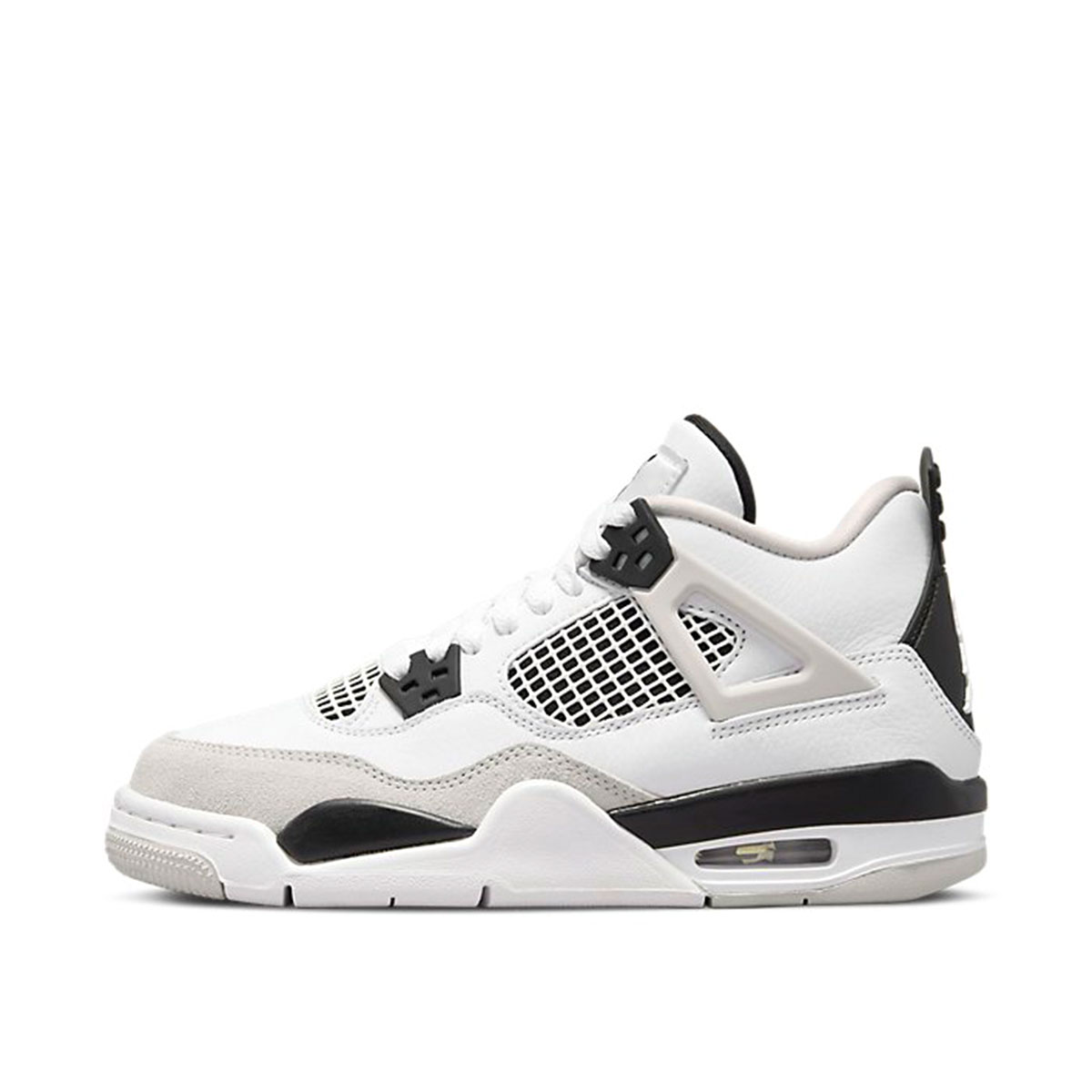 Air Jordan 4 Retro GS 'Military Black' (2022) WHITE/BLACK-NEUTRAL GREY sneaker – authenticated on KLEKT