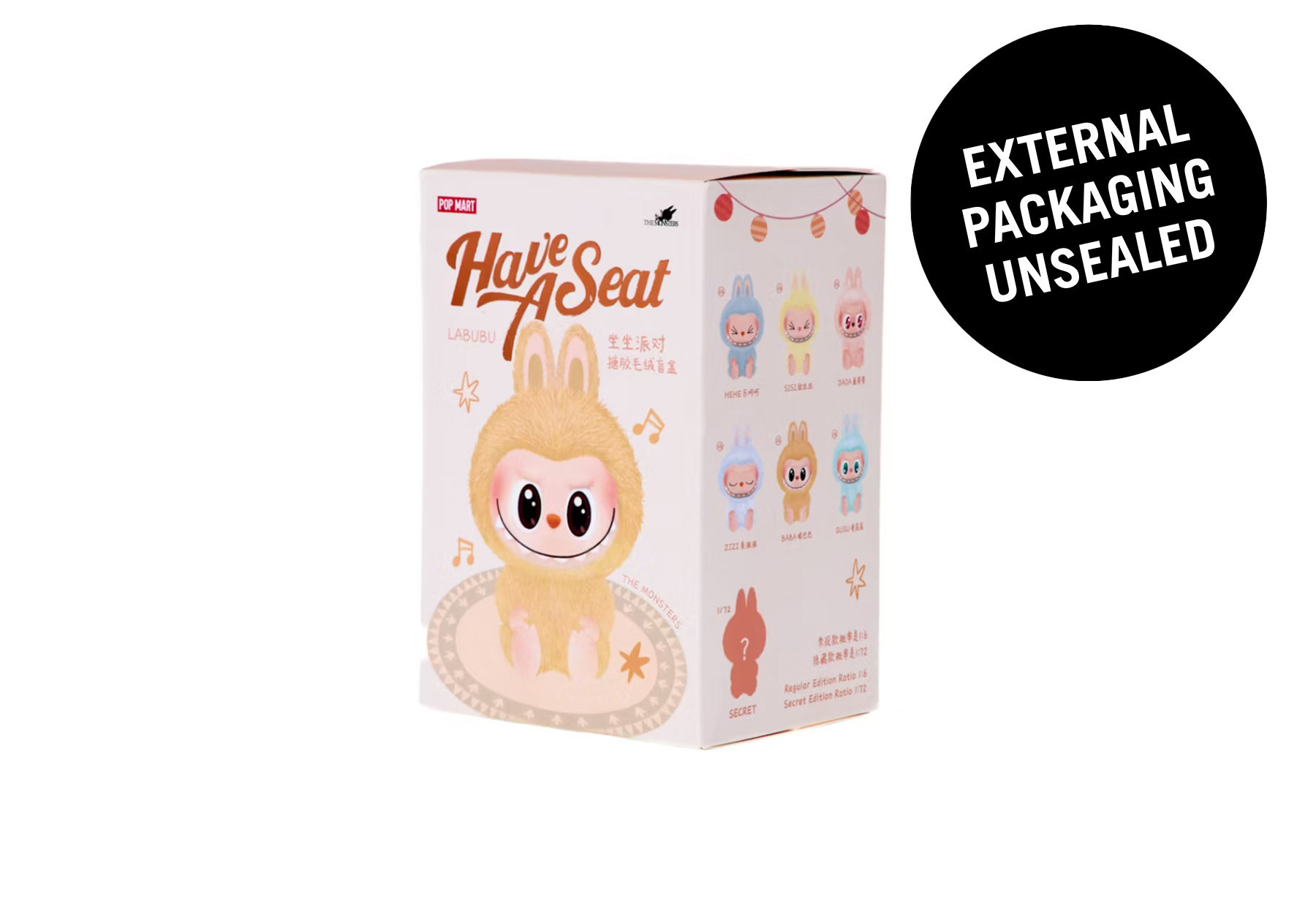 Pop Mart Labubu The Monsters 'Have a Seat' Vinyl Plush Single (1 Blind Box) (2024) - External Packaging Unsealed sneaker – authenticated on KLEKT