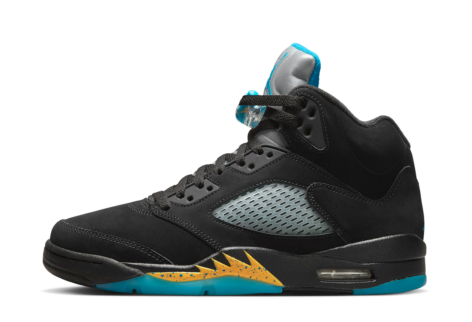 Air Jordan 5 'Aqua' (2023) Black/Aquatone-Taxi sneaker – authenticated on KLEKT