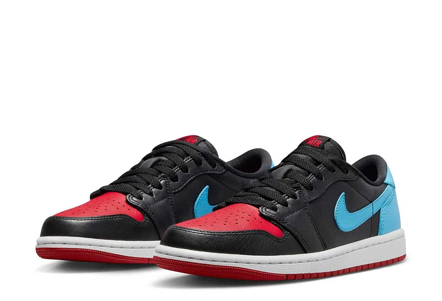 Air Jordan 1 Low OG WMNS 'UNC to Chicago' (2023) Black/Dark Powder Blue-Gym Red sneaker – authenticated on KLEKT