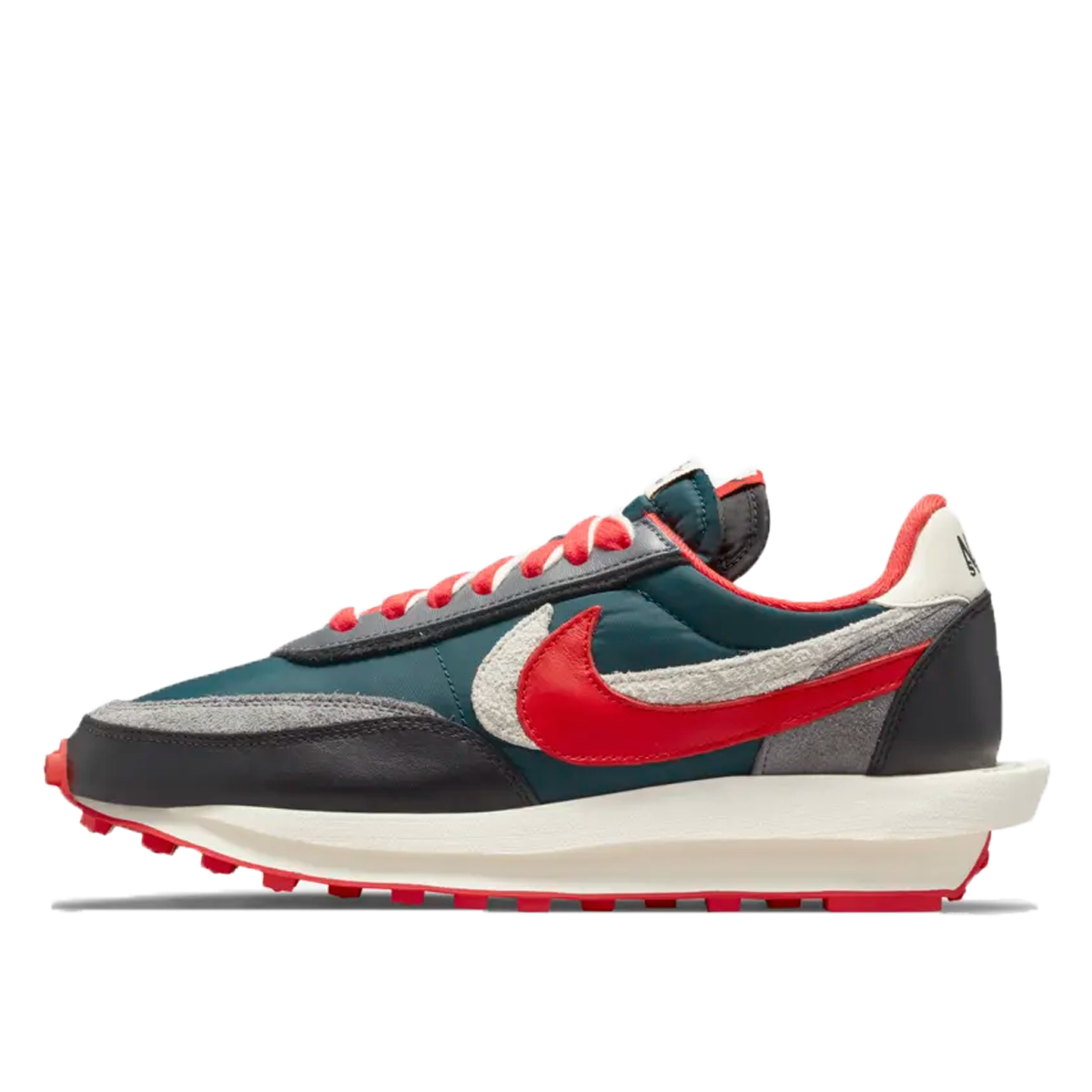 Nike x sacai x UNDERCOVER LDWaffle Midnight Spruce University Red (2021) MIDNIGHT SPRUCE/PALE IVORY-DARK GREY-UNIVERSITY RED sneaker – authenticated on KLEKT