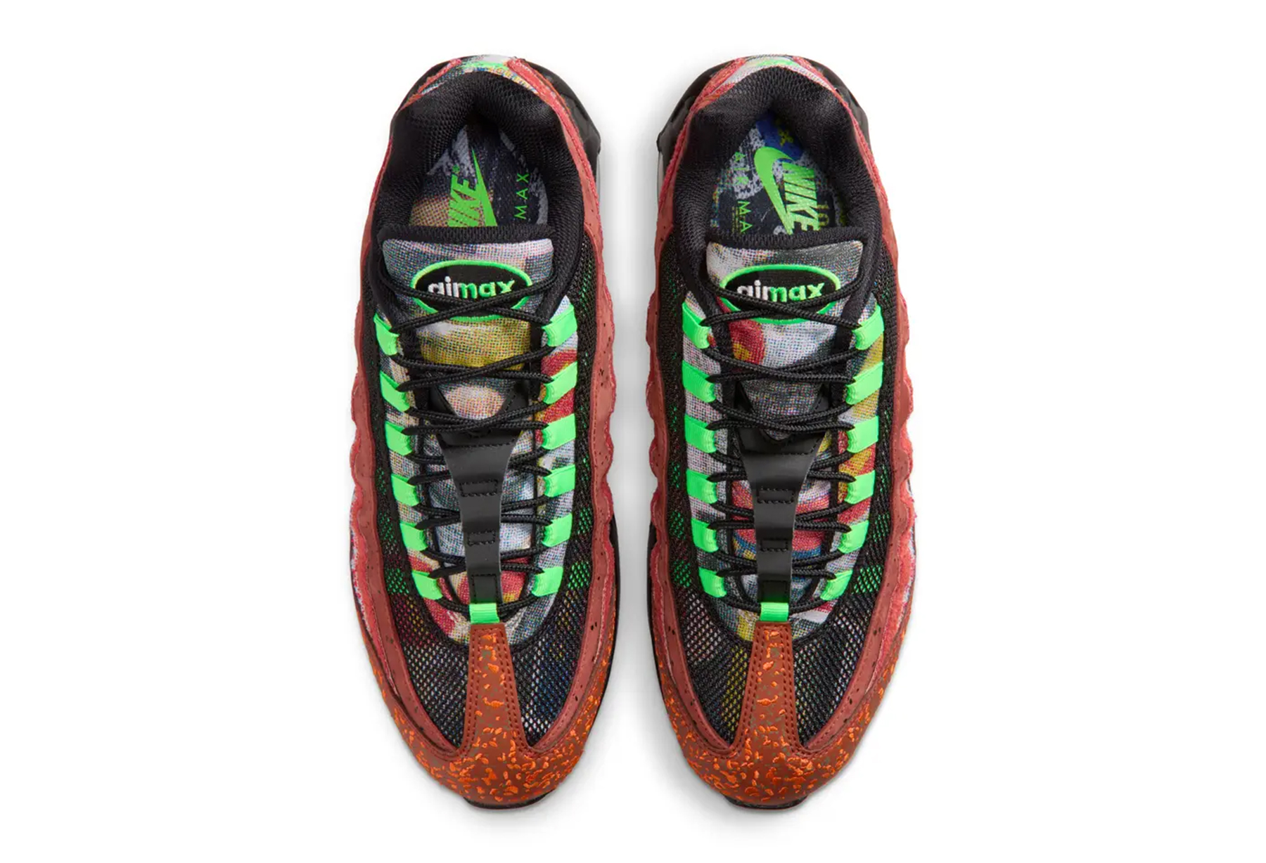 Nike Air Max 95 'Hong Kong' – Family Reunion Pack (2026) Cinnamon/Metallic Silver/Black/Voltage Green/Light Crimson/Safety Orange sneaker – authenticated on KLEKT