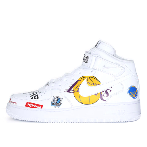 Nike x Supreme x NBA Air Force 1 Mid White