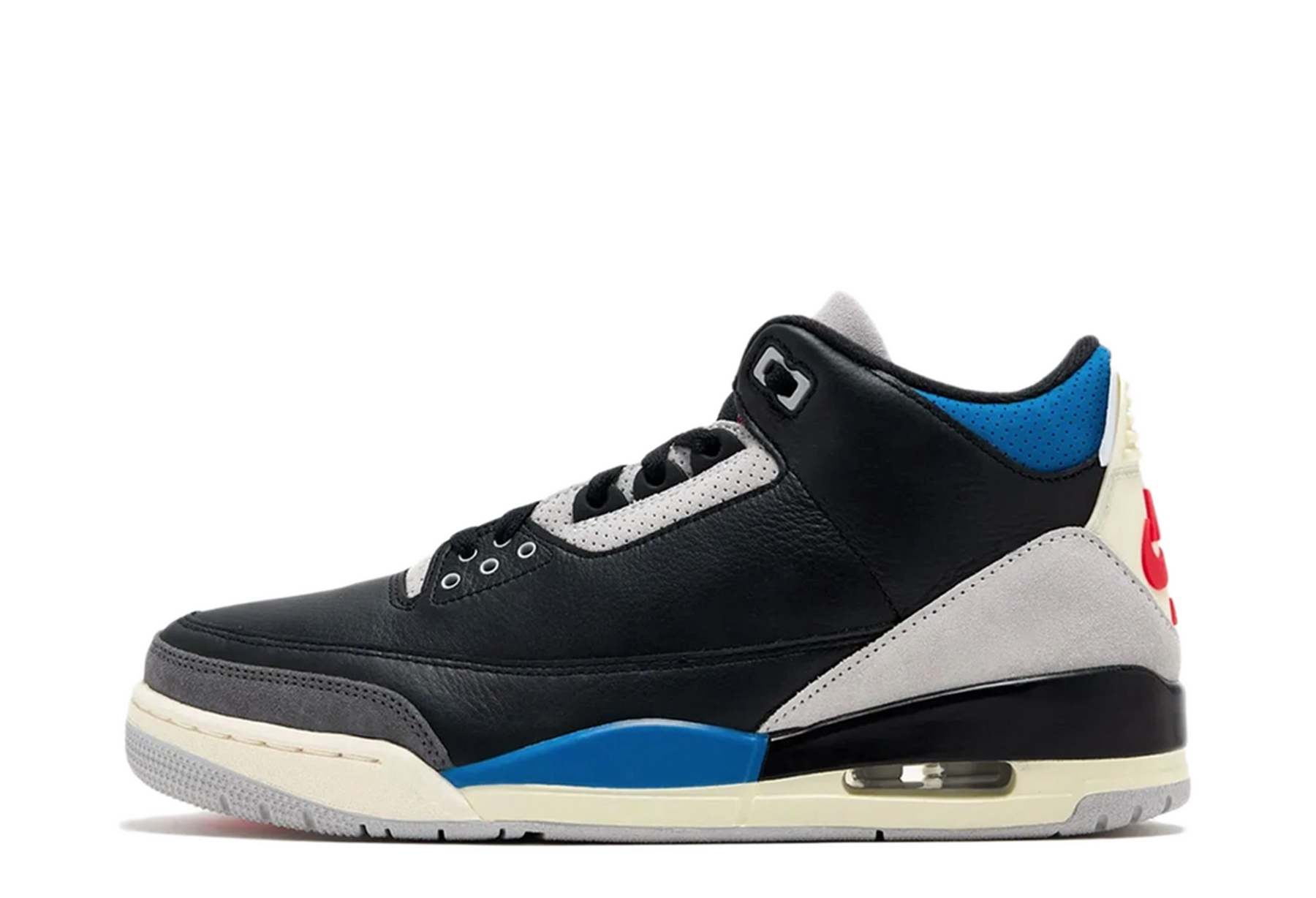 Air Jordan 3 'Rare Air' (2025) Black/Chile Red/Neutral Grey/Military Blue/Coconut Milk sneaker – authenticated on KLEKT