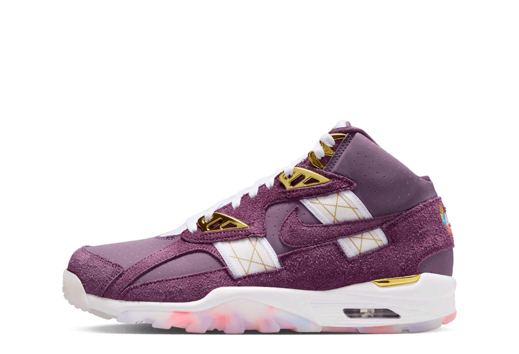 Nike Air Trainer SC SP 'Atlanta Olympics' (2026) Pro Purple/ White-Sail-Metallic Gold sneaker – authenticated on KLEKT