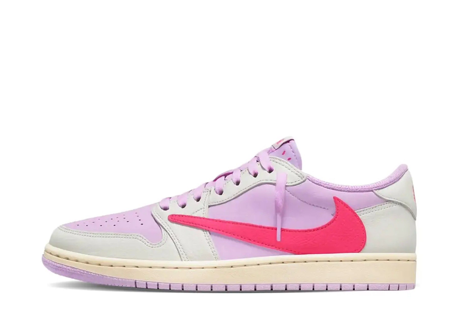 Air Jordan x Travis Scott 1 Low OG 'Tropical Pink' (2026) Sail/Tropical Pink/Shy Pink/Muslin sneaker – authenticated on KLEKT