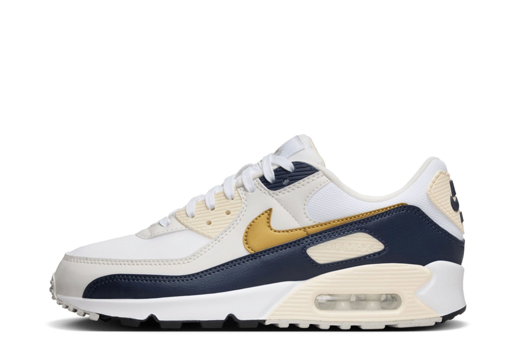 Nike Air Max 90 'Olympic' - Next Nature (2024) White/Obsidian/Coconut Milk/Metallic Gold sneaker – authenticated on KLEKT