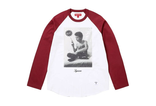 Supreme x Larry Clark Sequin Raglan L/S Top 'Burgundy' (FW26) – authenticated on KLEKT