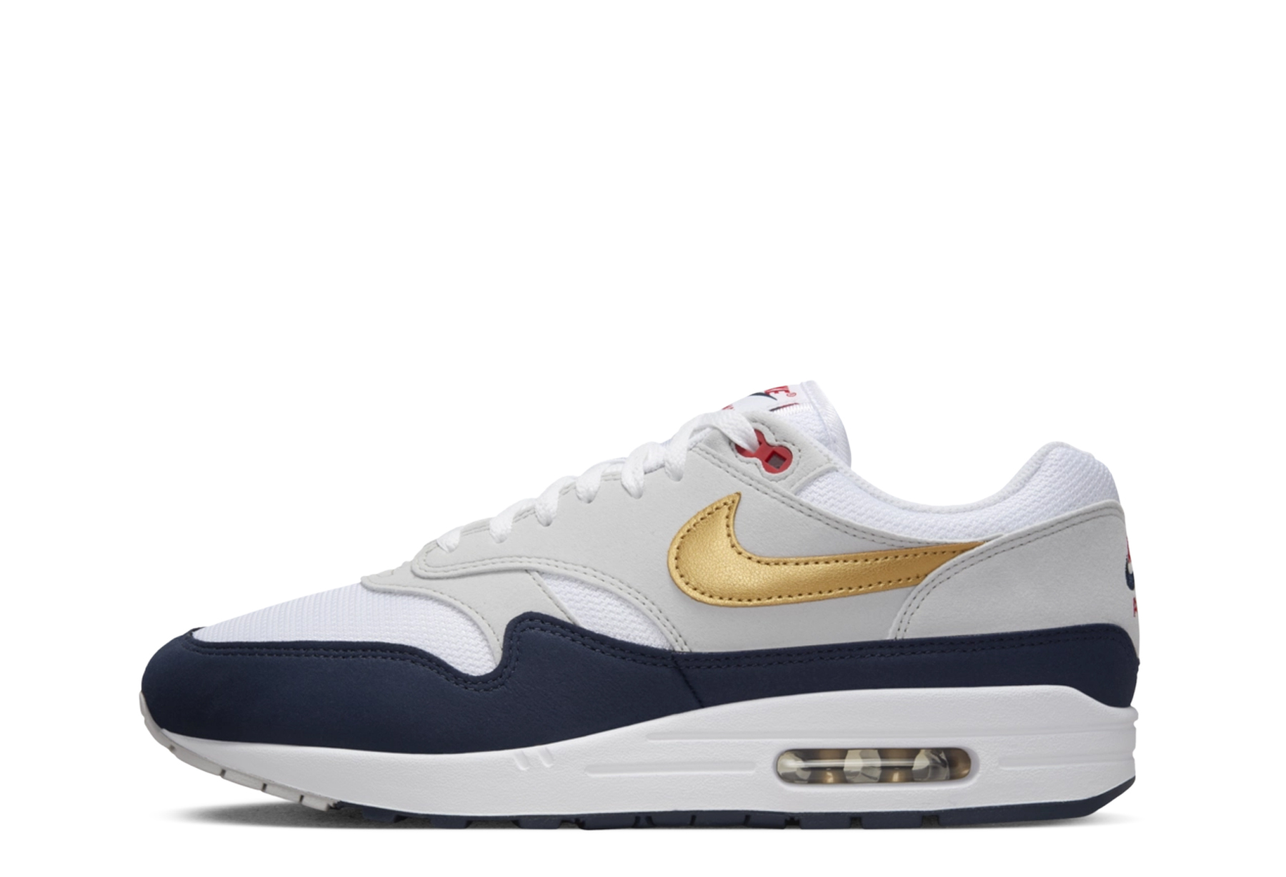 Nike Air Max 1 'Olympic' (2024) Obsidian/Metallic Gold/White/Light Smoke Grey sneaker – authenticated on KLEKT