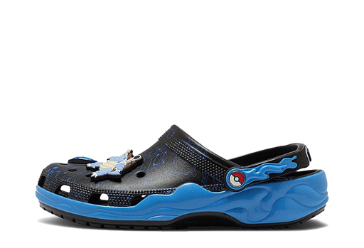 Crocs x Pok&eacute;mon Versus Clog with Charizard on one shoe and Blastoise on the other