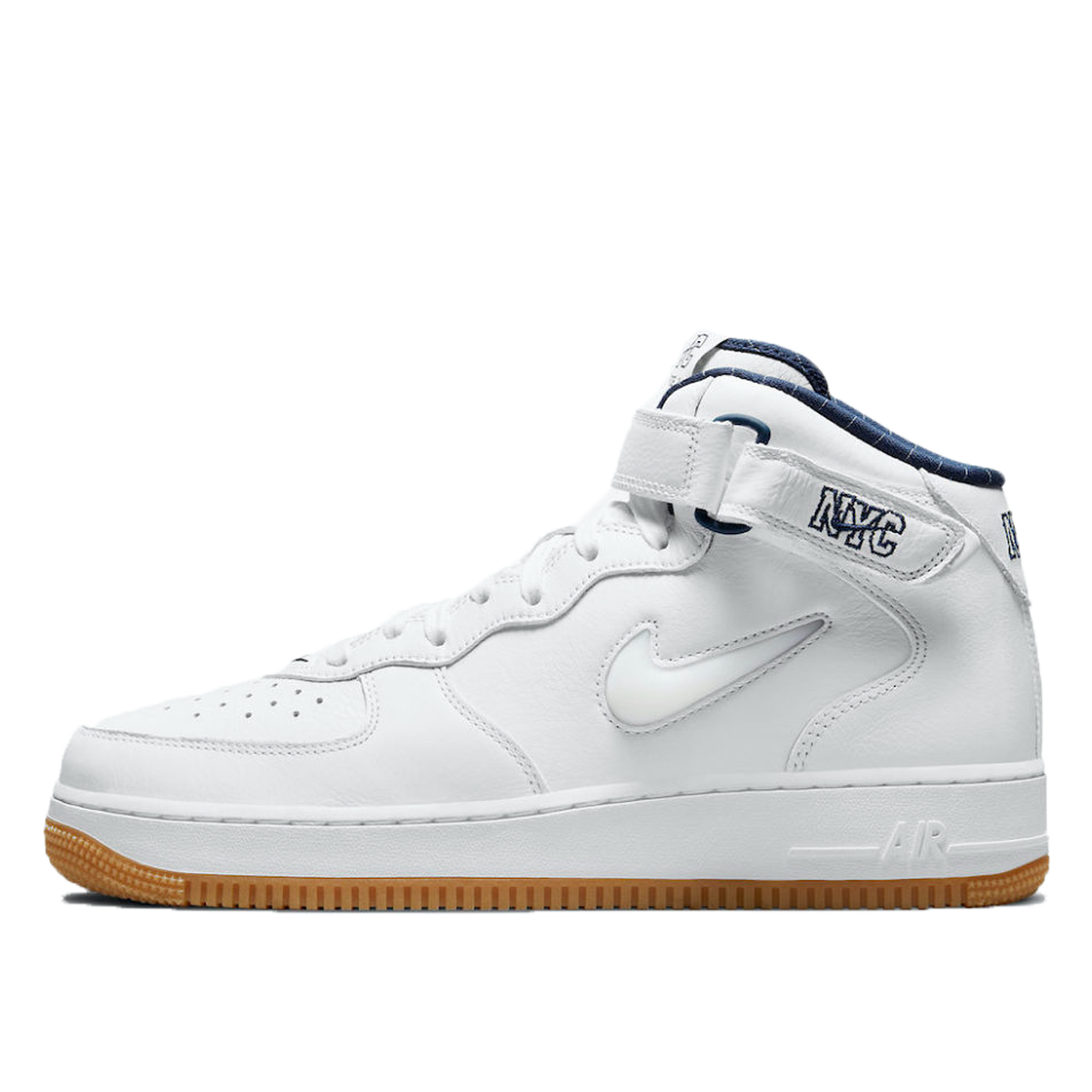 Nike Air Force 1 Mid NYC White (2021) WHITE/MIDNIGHT NAVY/GUM YELLOW sneaker – authenticated on KLEKT