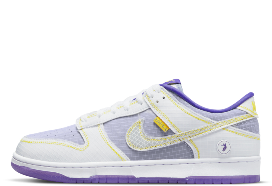 Nike x Union LA Dunk Low Purple Yellow (2022) grey/purple/yellow sneaker – authenticated on KLEKT