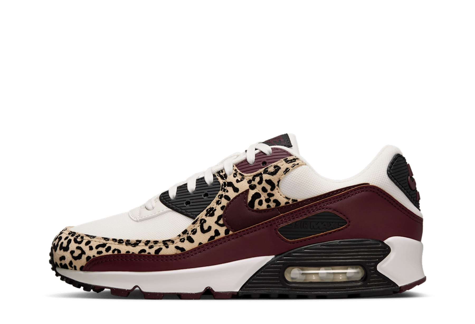 Nike Air Max 90 'Maroon' - Leopard Pack (2025) White/Sail/Maroon/Black sneaker – authenticated on KLEKT