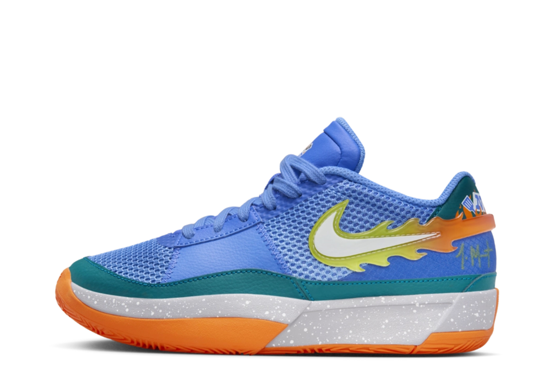 Nike Ja 1 PS 'Backyard BBQ' (2023) Blue Joy/White/Geode Teal/Safety Orange sneaker – authenticated on KLEKT