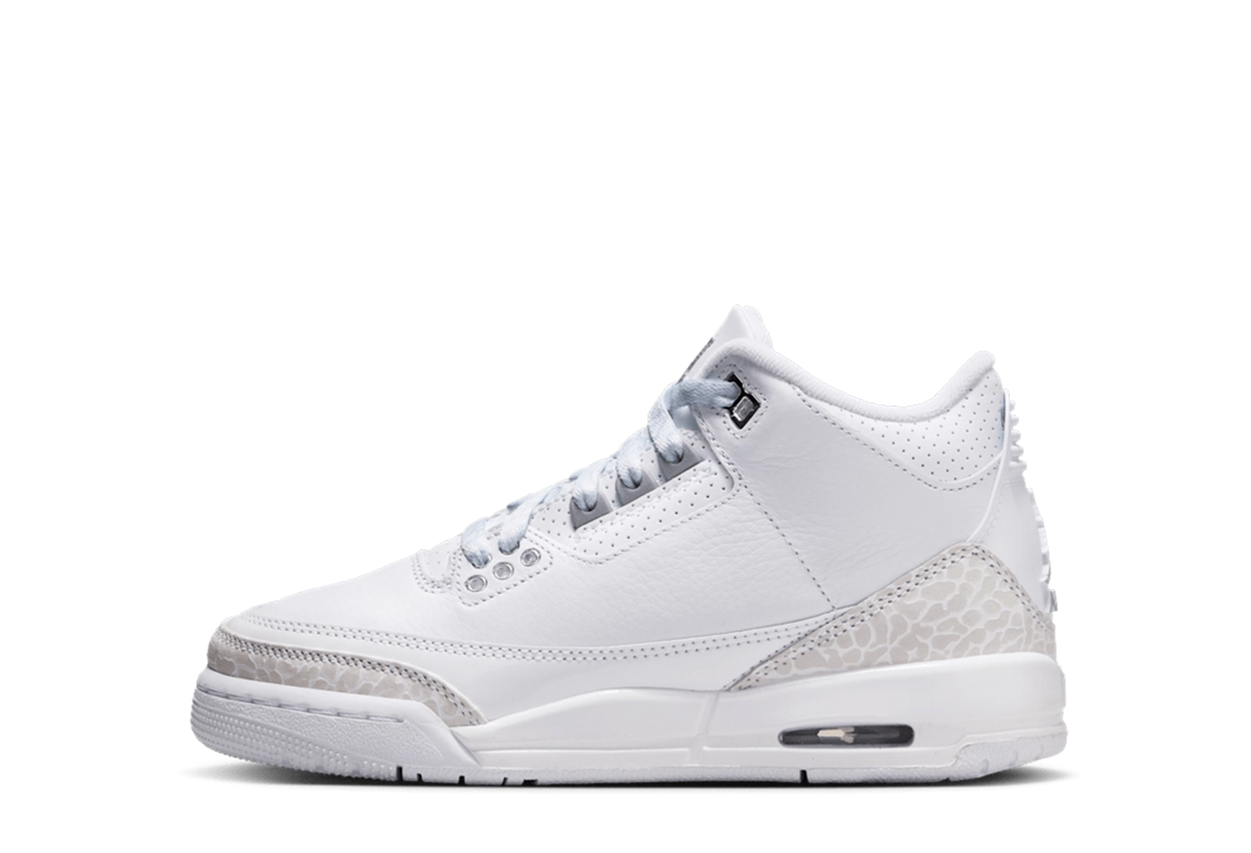 Air Jordan 3 Retro GS 'Pure Money' (2025) White/Metallic Silver sneaker – authenticated on KLEKT