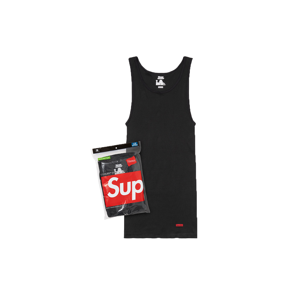 Supreme Hanes Tagless Tank Tops (3 Pack) Black (SS21) BLACK sneaker – authenticated on KLEKT