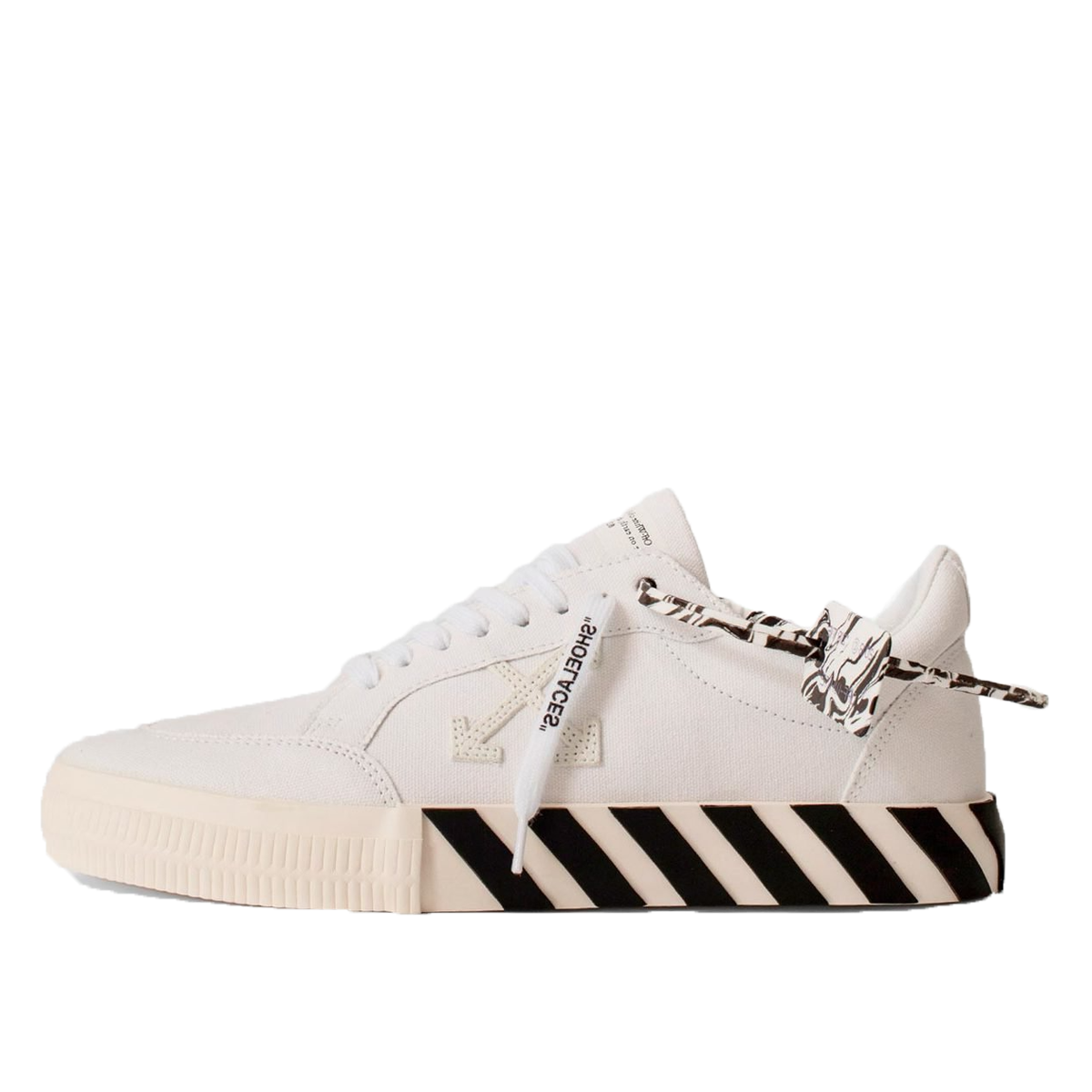 Off White Low Vulcanized White White WHITE/BLACK/WHITE sneaker – authenticated on KLEKT