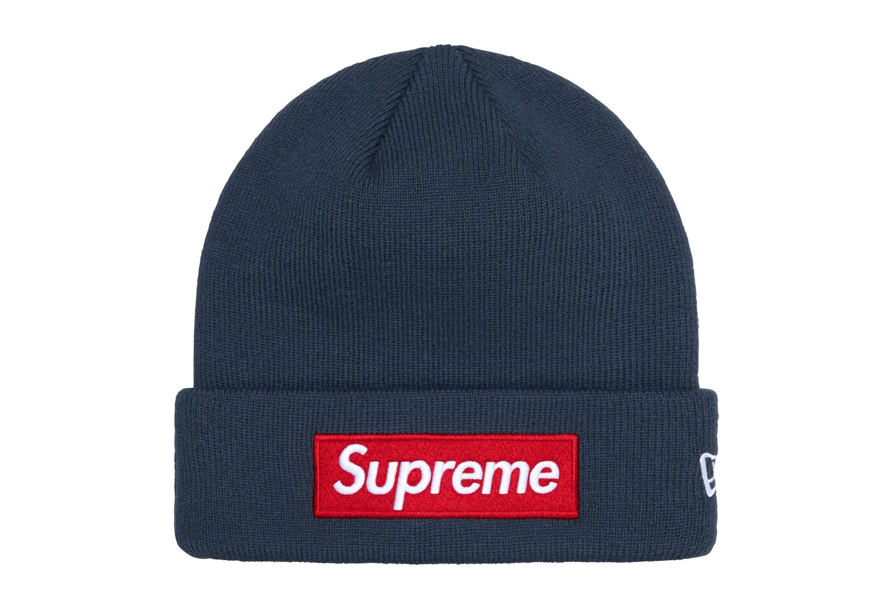 Supreme x New Era Box Logo Beanie 'Navy' (FW24) photo 1