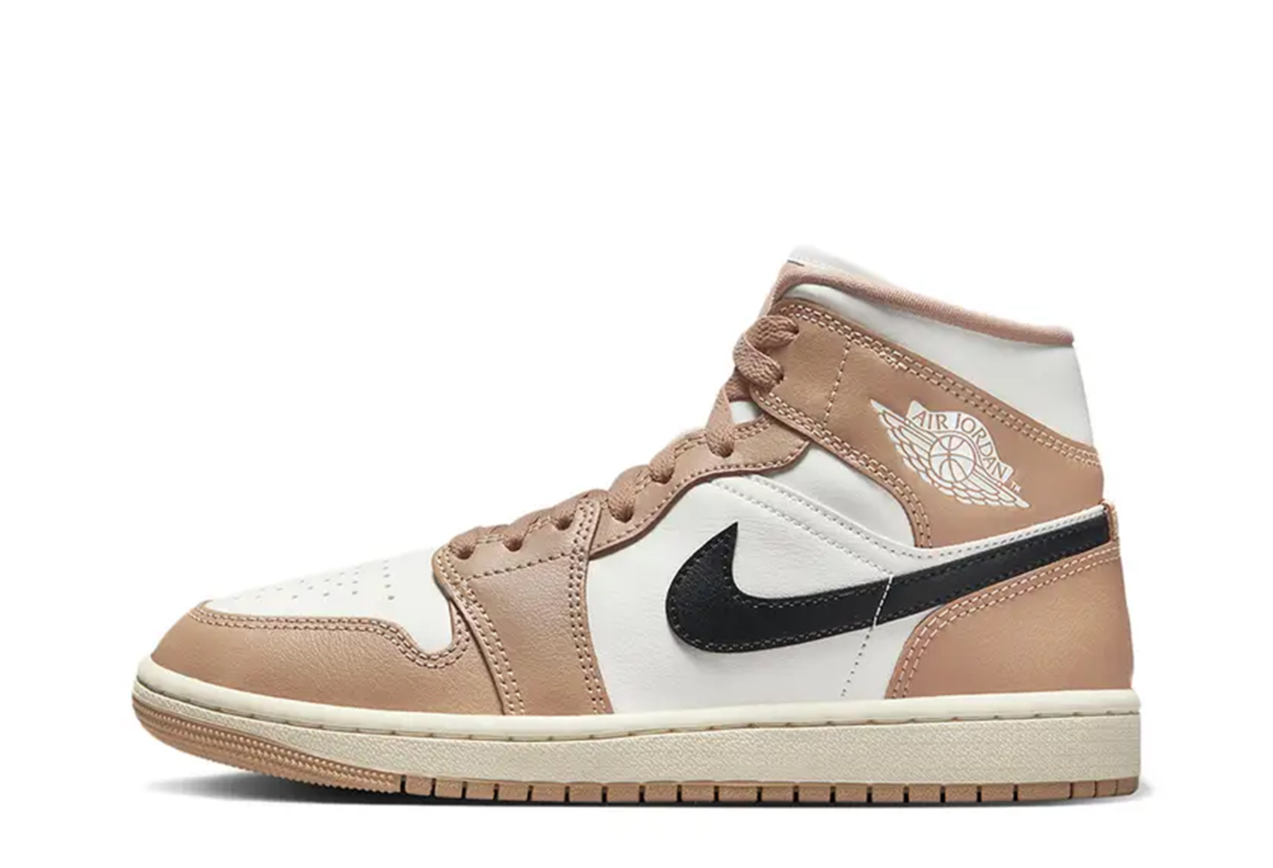 Air Jordan 1 Mid WMNS Tan Black (2023) TAN/BLACK sneaker – authenticated on KLEKT