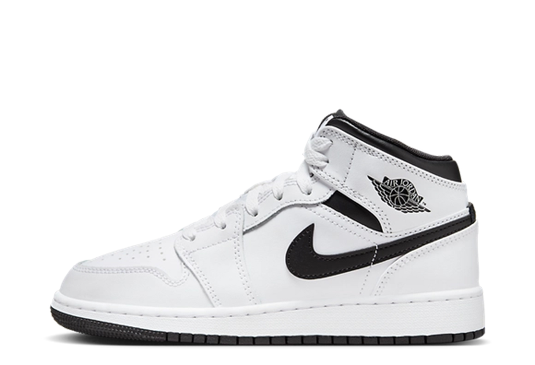 Air Jordan 1 Mid GS 'White Black' (2024) White/Black sneaker – authenticated on KLEKT